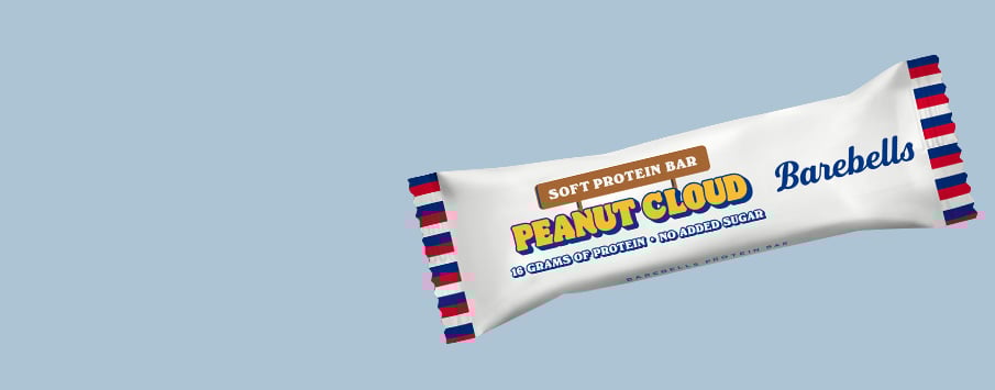 Barebells Soft Protein bar Peanut Cloud. Med smak av spr&oslash; pean&oslash;tt, karamell og luftig marshmallow